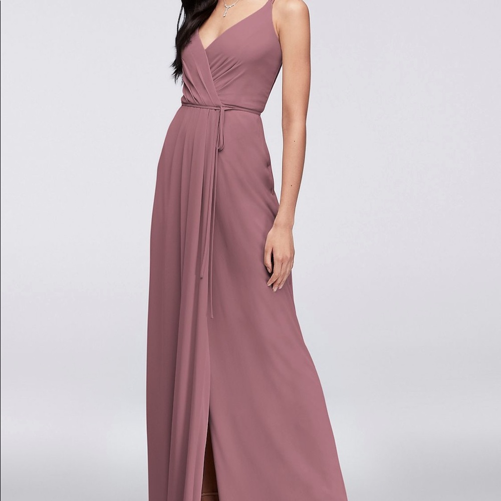 David’s bridal wrap dress.